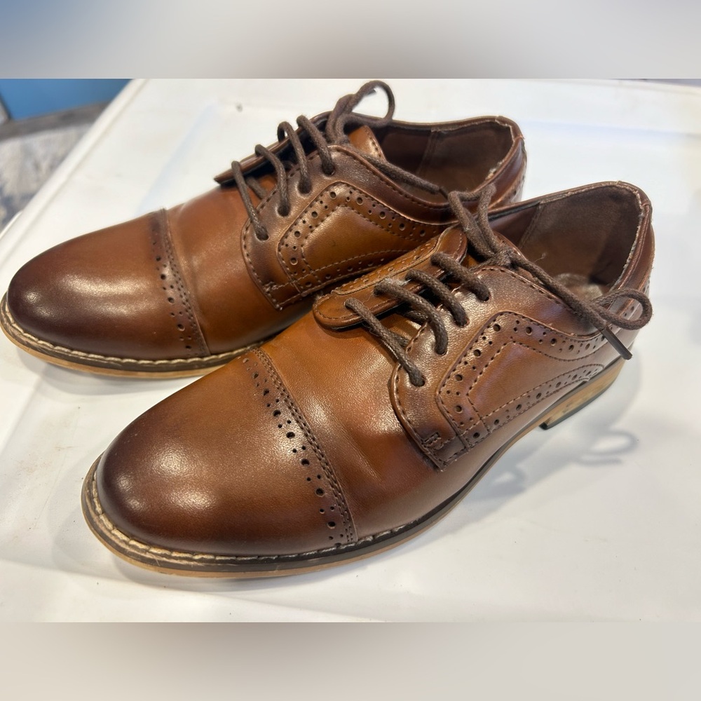 Brown kids formal shoes